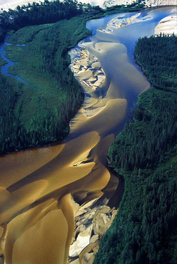 Aerial View Of Williams River That Runs Photograph by Robert Postma
