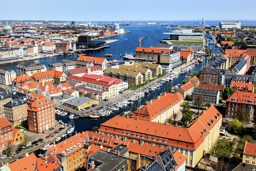 Aerial View on Roofs and Canals of Copenhagen, Denmark Photograph by ...