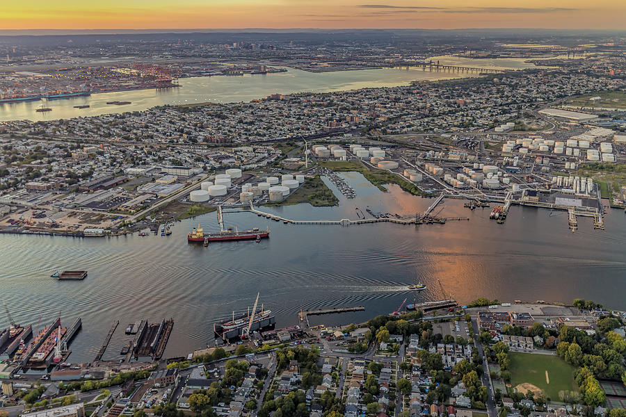 Aerial View Port Of NY And NJ l Photograph by Susan Candelario