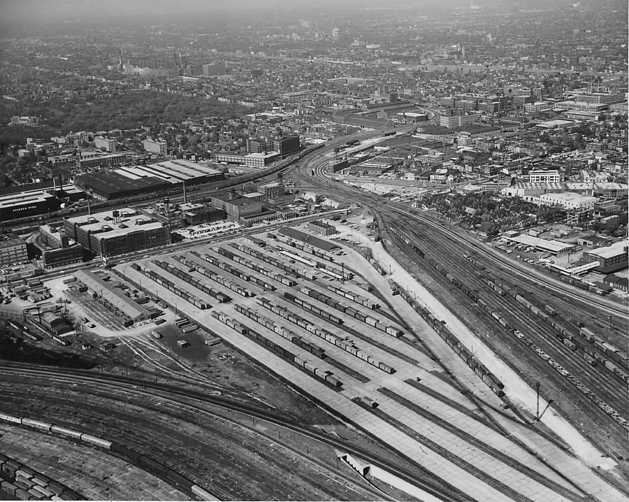 Aerial View of Wood Street Yard  Photograph by Chicago and North Western Historical Society