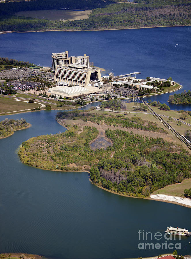 Aeriel view of Disneys Contemporary Resort Photograph by Anthony Totah