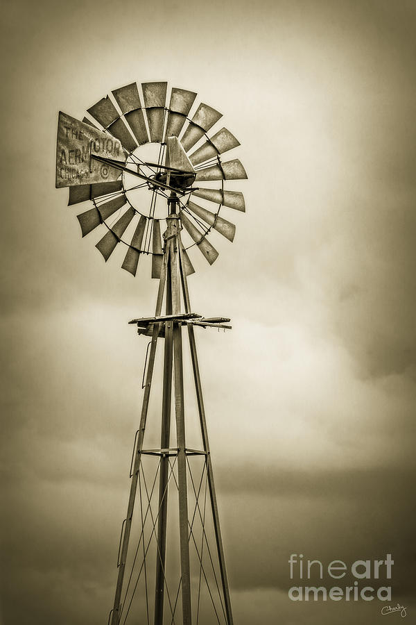 Aermotor Windmill in Sepia  Photograph by Imagery by Charly