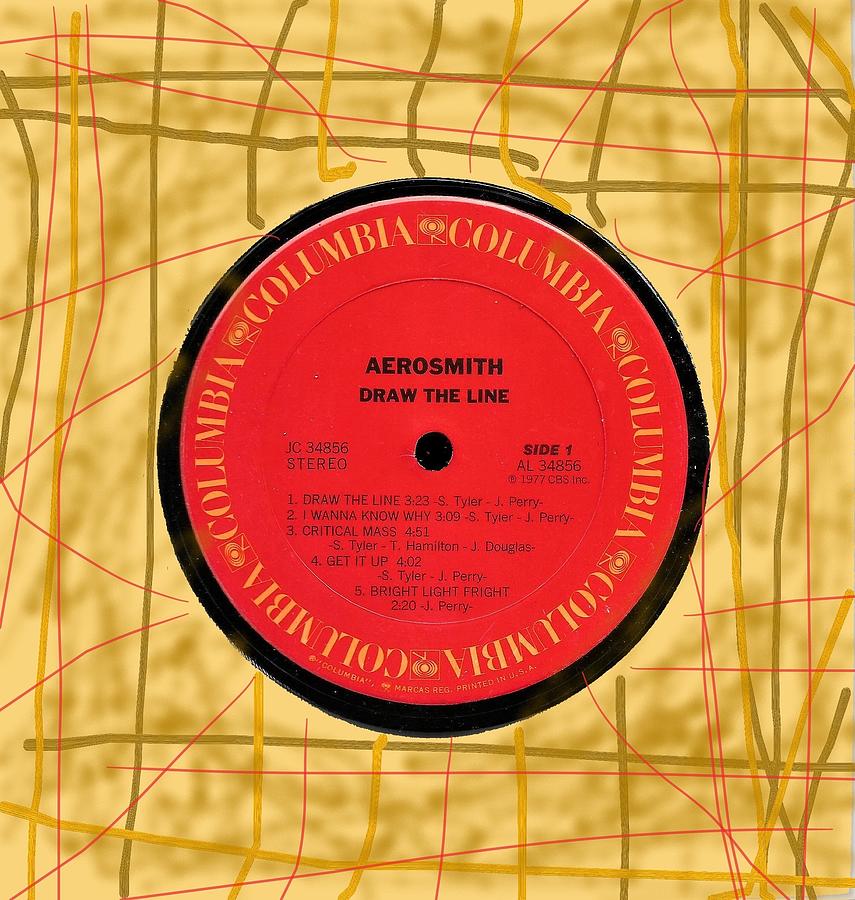 Aerosmith Draw The Line LP Label Digital Art by Doug Siegel Pixels