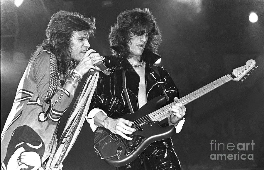 Steven Tyler Photograph - Aerosmith - Tyler and Perry by Concert Photos