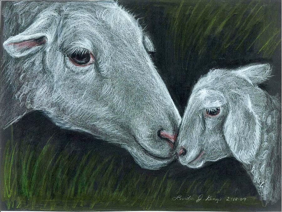 Affectionate Nuzzle Drawing by Linda Nielsen