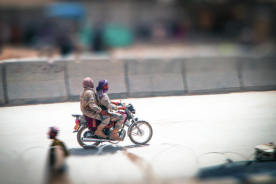 Afghan Border Police on Motorcycle Photograph by SR Green