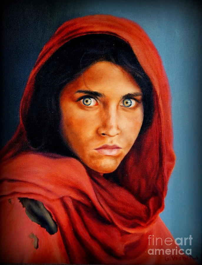 Afghan Girl  Painting by Georgia Doyle
