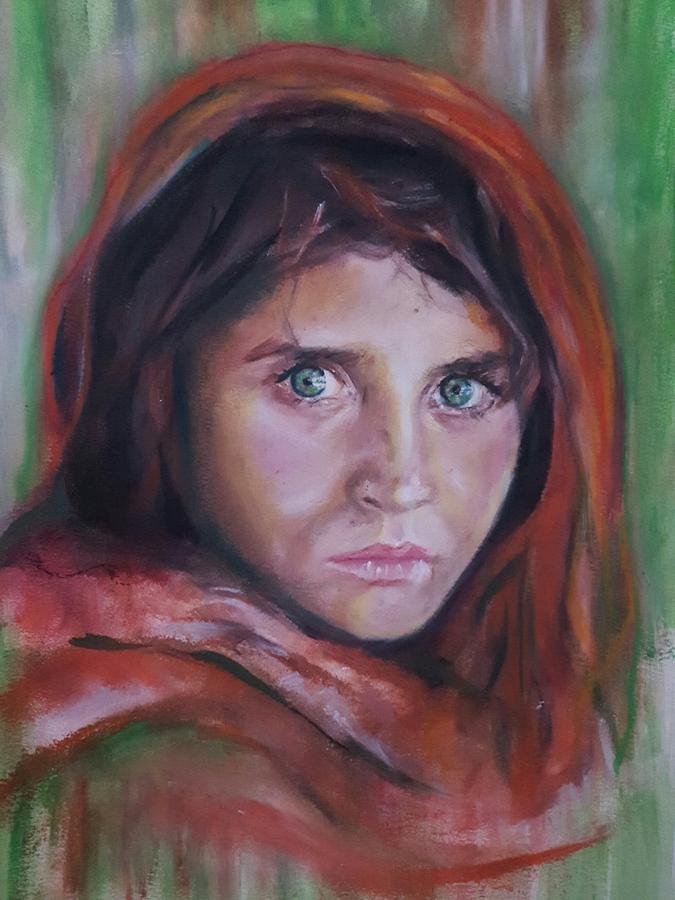 Afghan Girl National Geographic Pastel By Alisa Cerrer