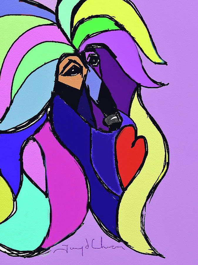 Afghan Hound Jester Painting by Terry Chacon