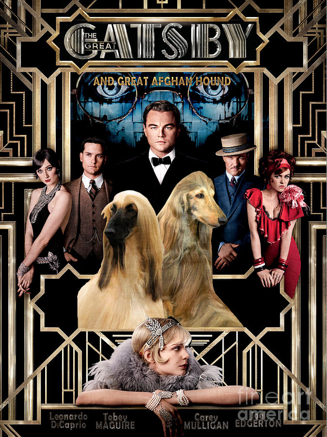 Afghan Hound  The Great Gatsby Movie Poster Art Painting by Sandra Sij
