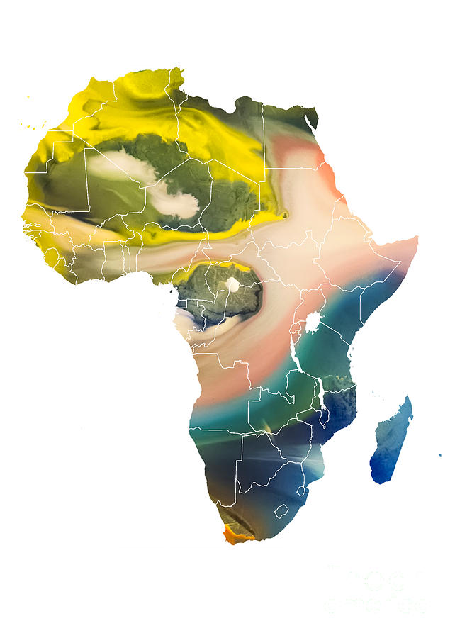 Africa Map climate Digital Art by Justyna Jaszke JBJart