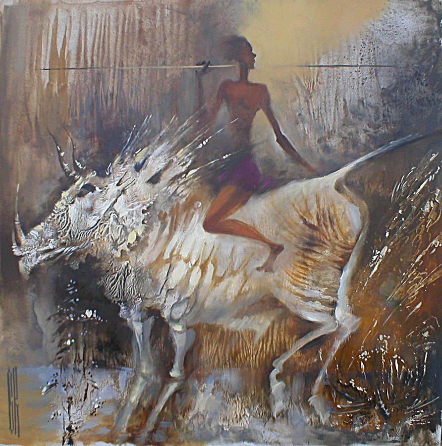 Africa. Monotype Painting by Valentina Kondrashova