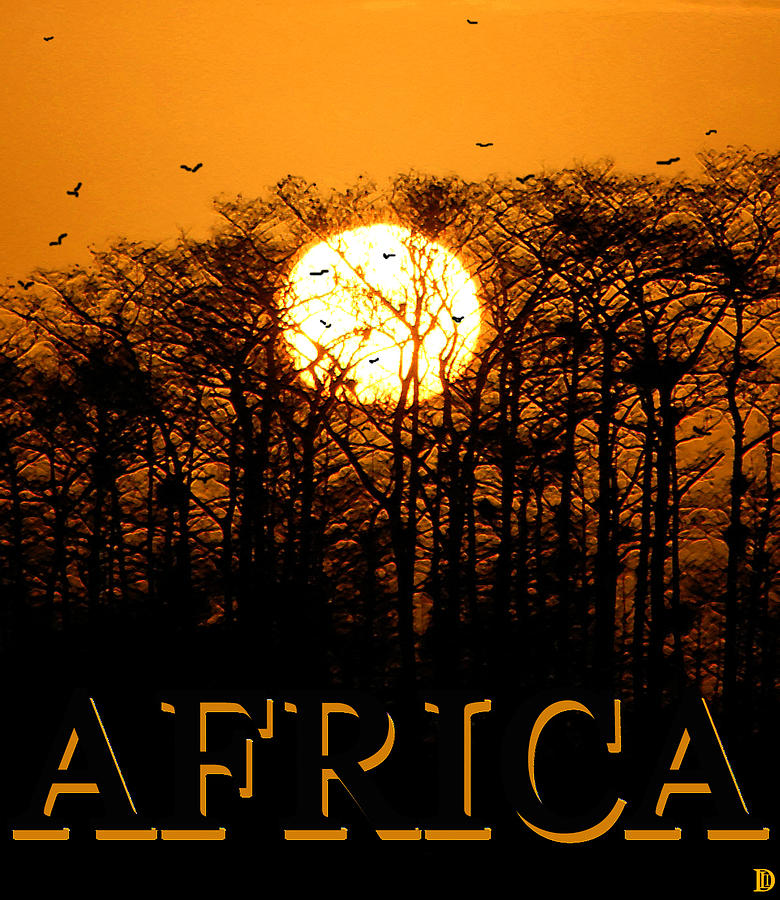 Sunset Painting - Africa smart phone work A by David Lee Thompson