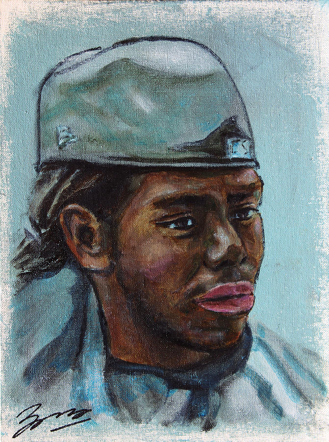Portrait Painting - African American 13 by Xueling Zou