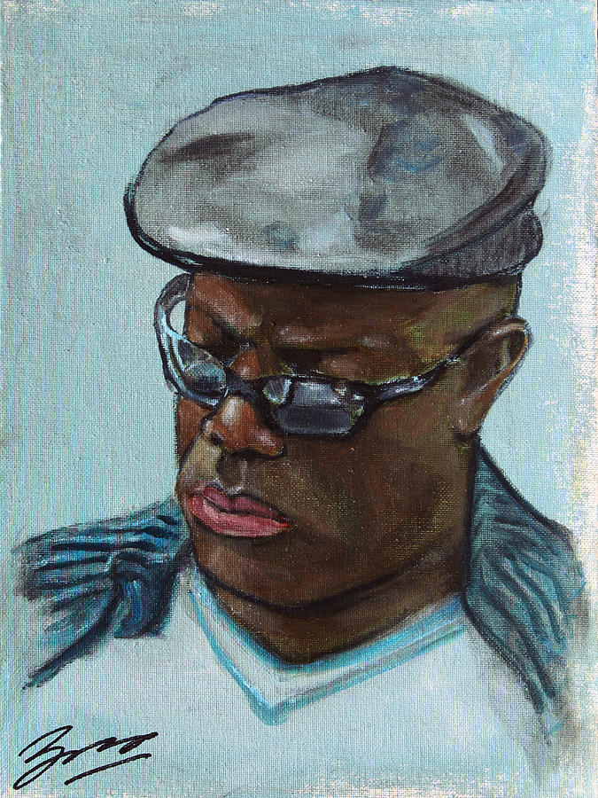 Portrait Painting - African American 14 by Xueling Zou