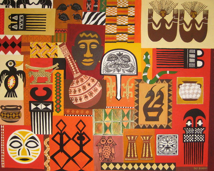African Art and Crafts Painting by Pat Barker - Fine Art America