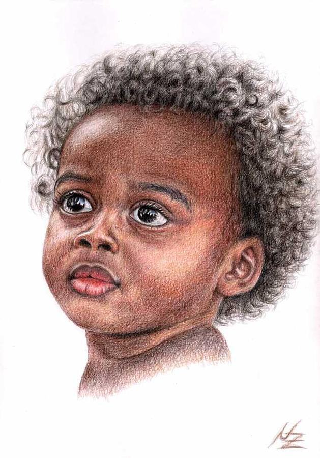 African Child Drawing by Nicole Zeug - Fine Art America