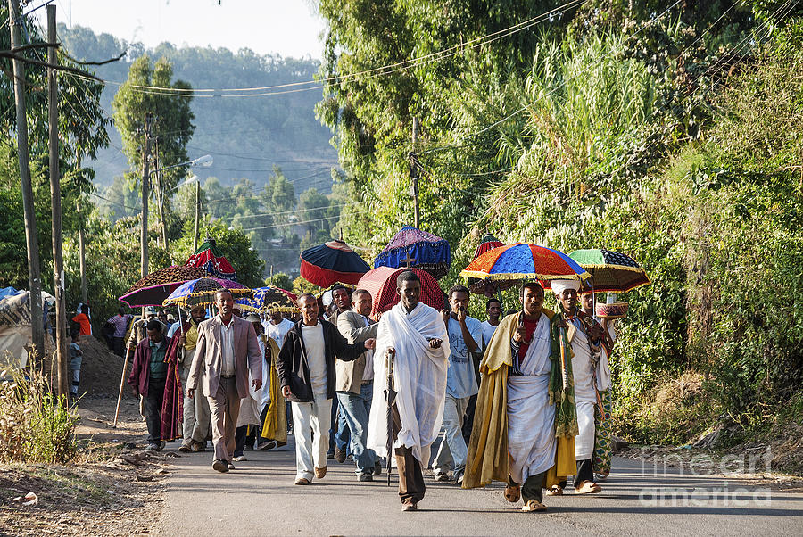African Christian Orthodox Funeral Procession In Gondar Rural Et Photograph by JM Travel Photography