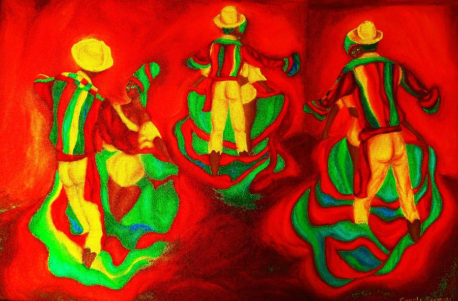 African Dancers Painting by Carole Spandau