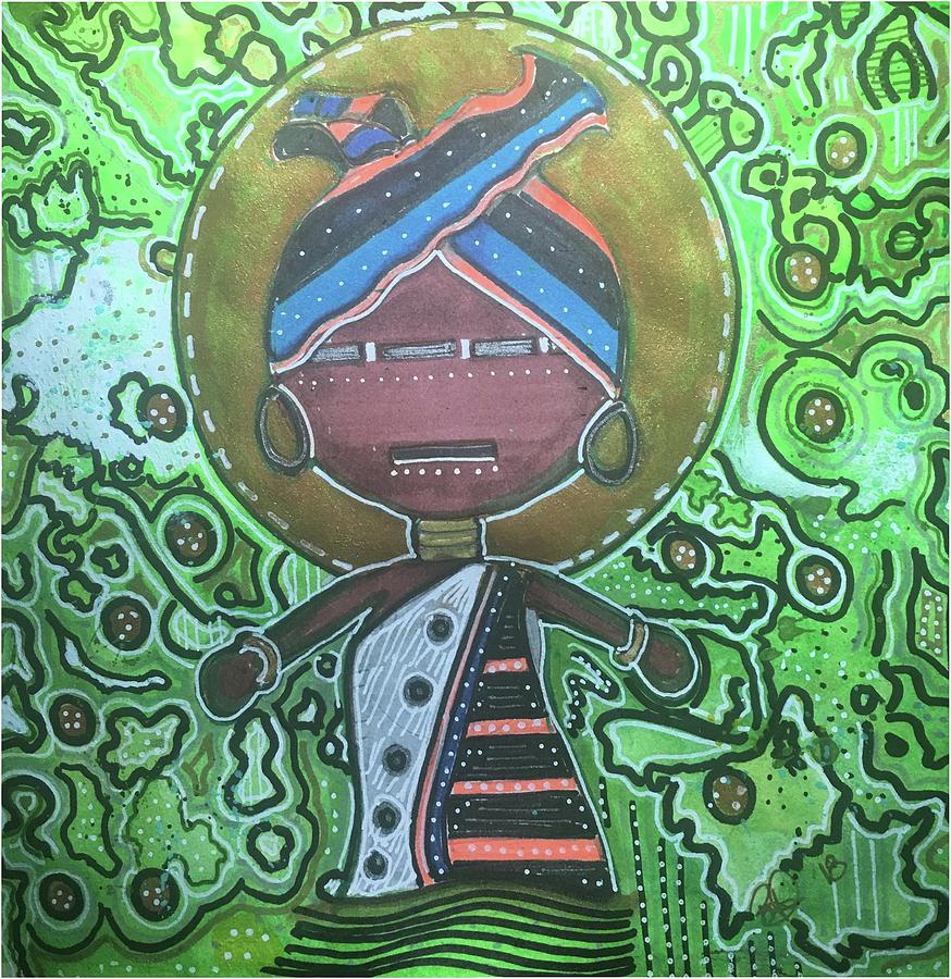Abstract Drawing - African Doll by Regina Jeffers