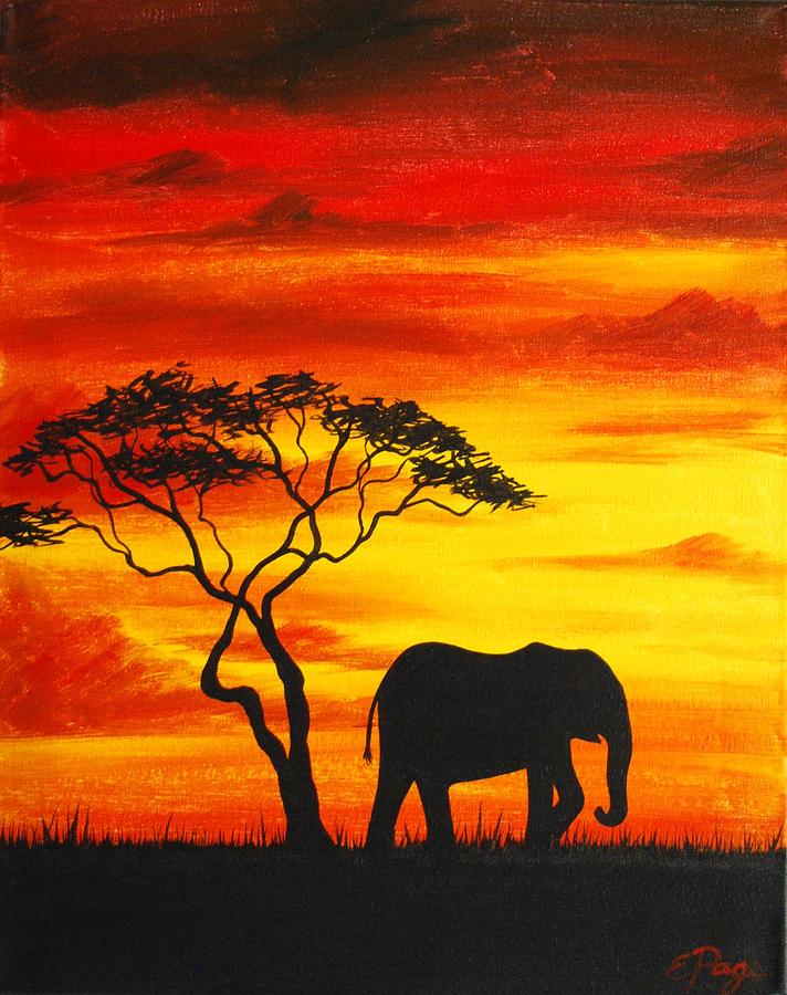 African Elephant Painting by Emily Page