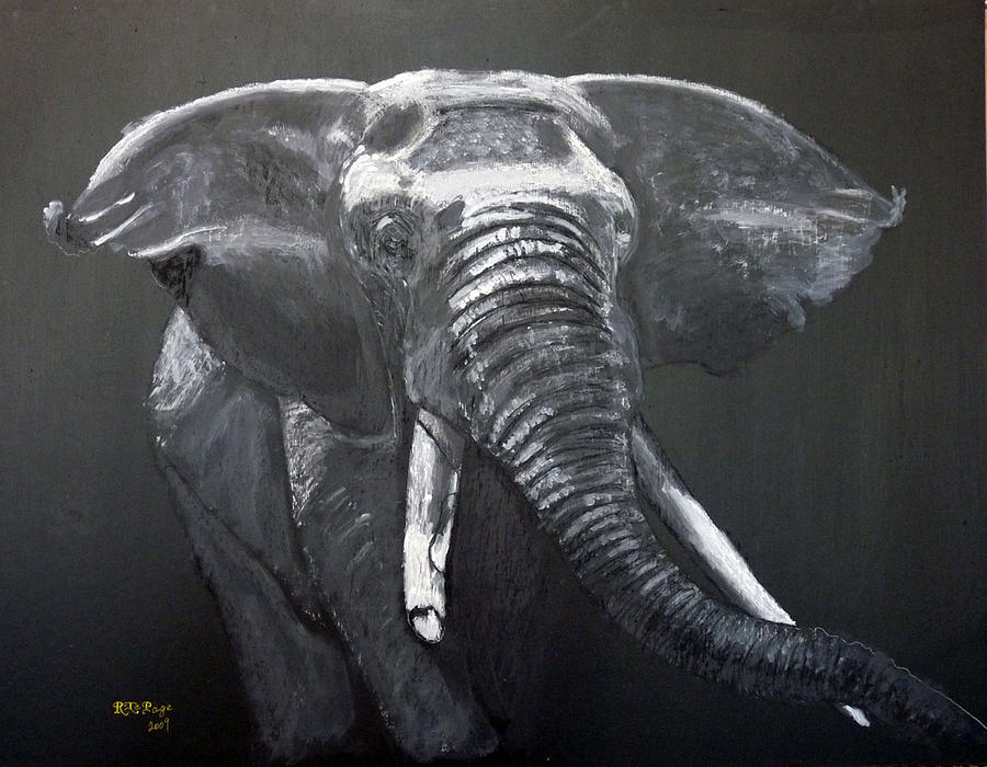 African Elephant Painting by Richard Le Page