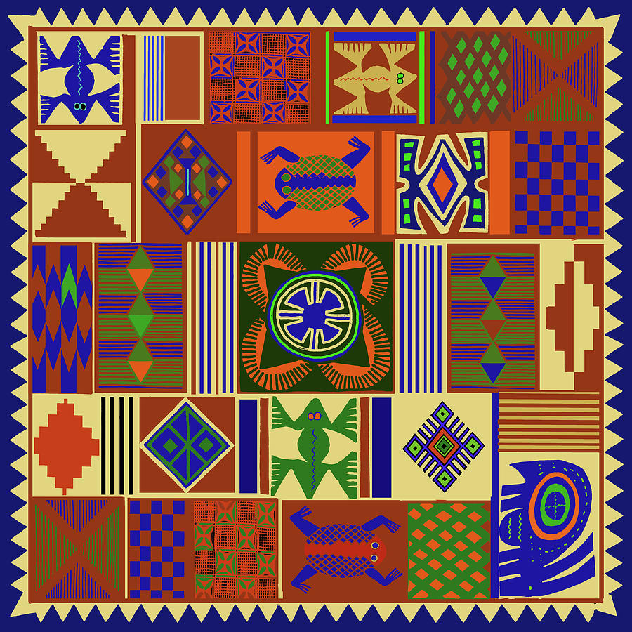 African Folk Art Quilt Digital Art By Vagabond Folk Art Virginia Vivier