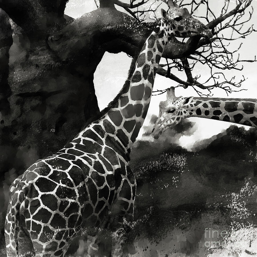 African Giraffe  Painting by Gull G