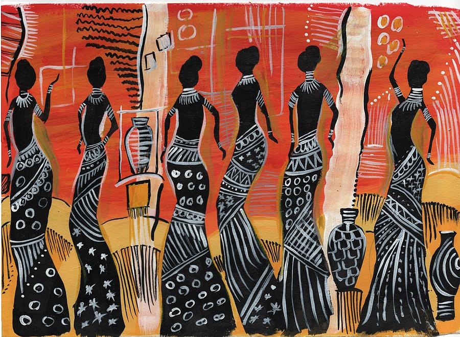 African Girls Painting