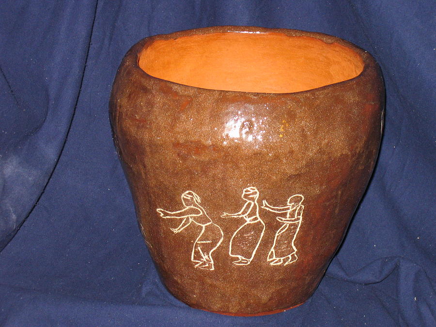 African ladies lead the dance - view one Ceramic Art by Gloria Ssali