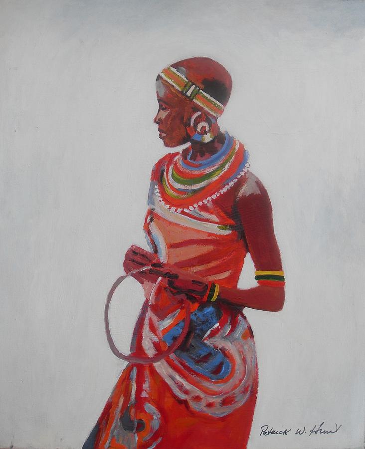 World Culture Painting - African Lady In Red by Patrick Hunt World Culture Painting - African Lady In Red by Patrick Hunt