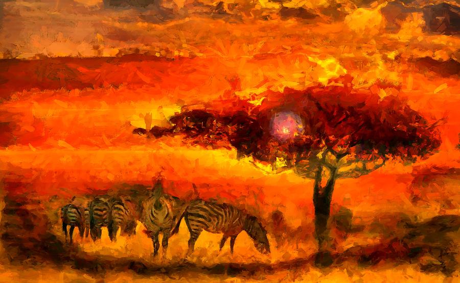 African Landscape Digital Art - African Landscape by Caito Junqueira