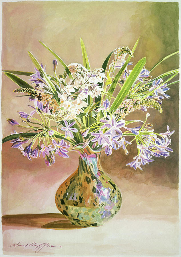 African Lilies Arrangement Painting by David Lloyd Glover