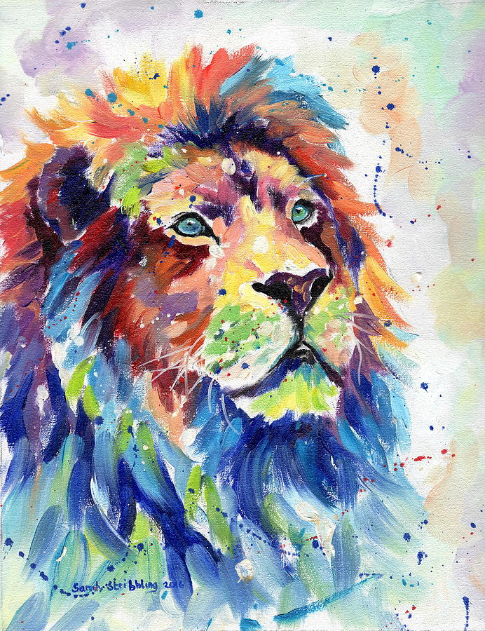 Abstract Painting - African Lion Dream Series by Sarah Stribbling