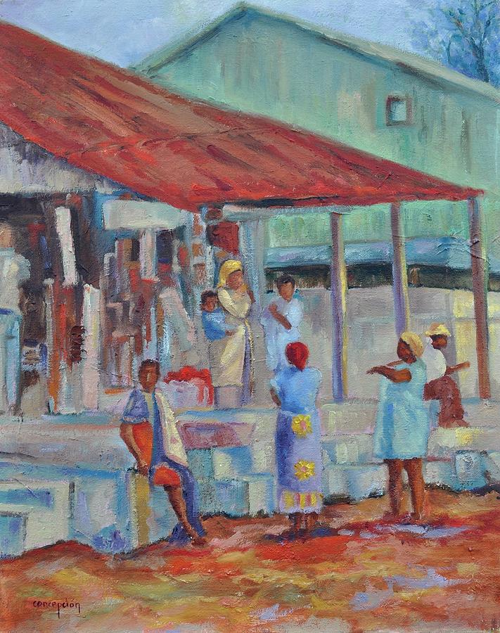 African Market Painting by Ginger Concepcion