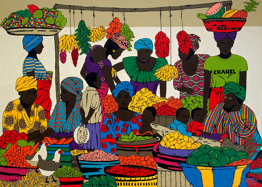 African Marketplace 2 Painting by Irene Jonker - Fine Art America