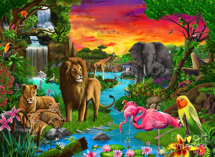 African Paradise Digital Art by MGL Meiklejohn Graphics Licensing