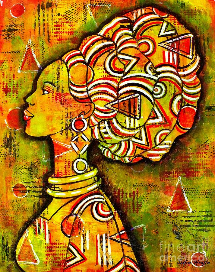 African Woman Painting - African Queen by Julie Hoyle