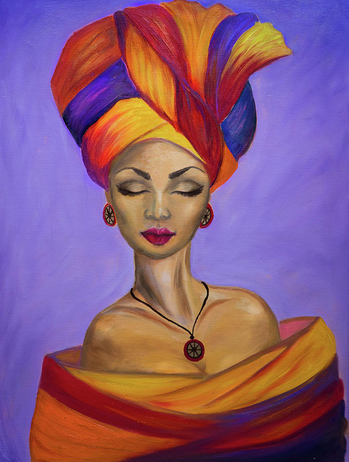 African Queen Painting by Lilia D