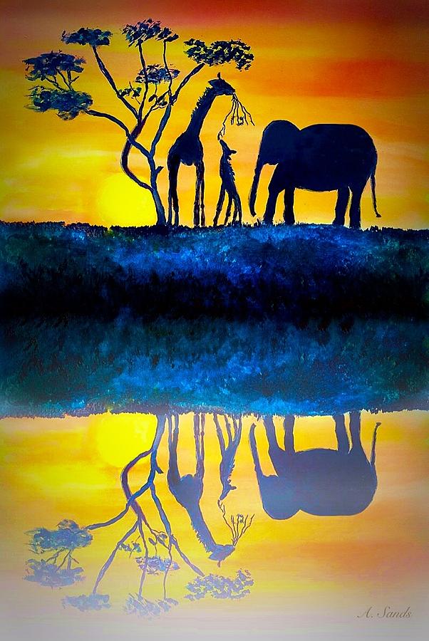 African Reflection Painting by Anne Sands