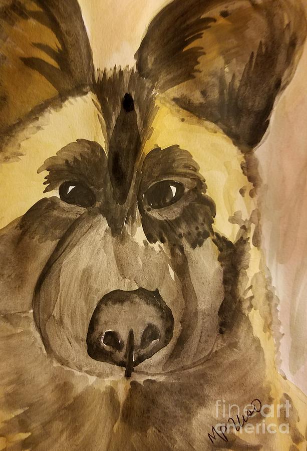 African Spotted Dog Painting by Maria Urso