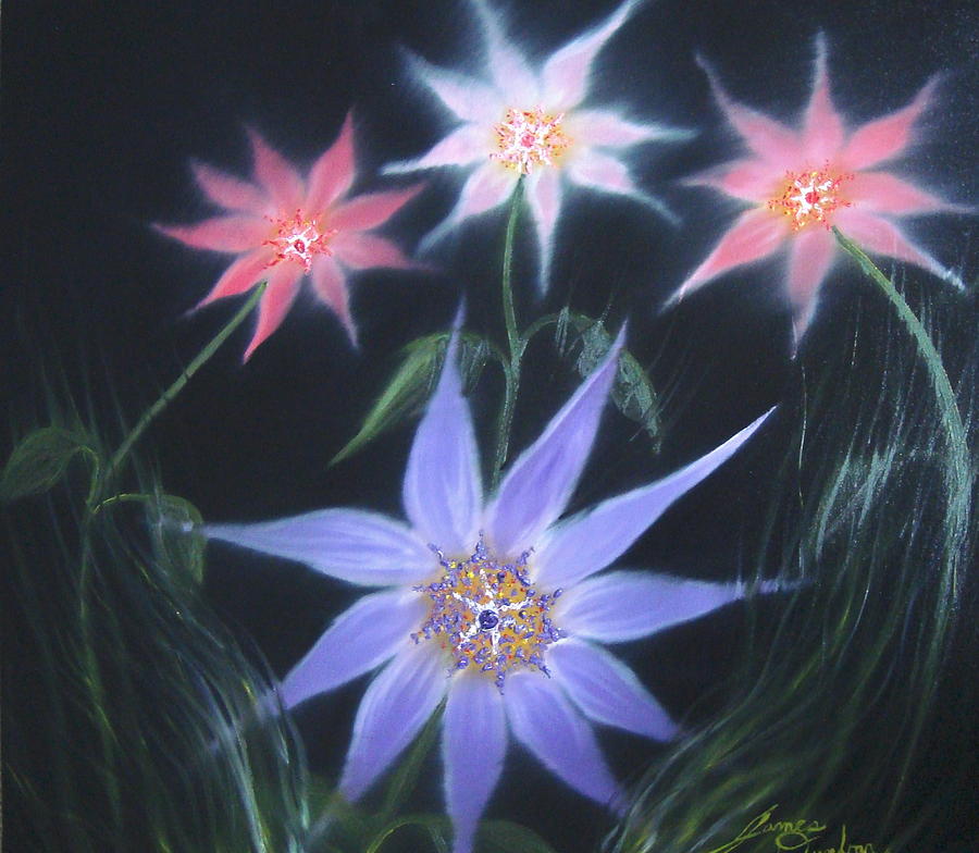 African Star Flowers Painting by James Dunbar