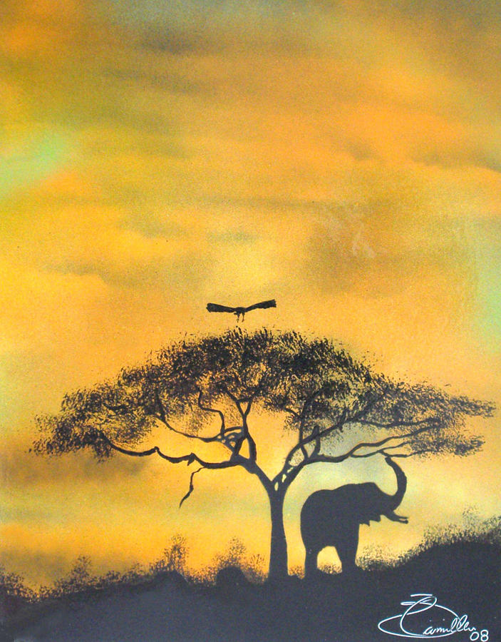 African Sunset Painting By Bryan Camilleri - Fine Art America