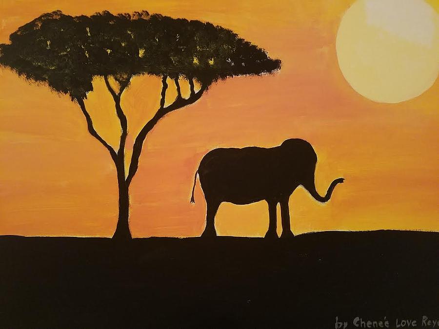 Sunset Painting - African Sunset by Love Reyes