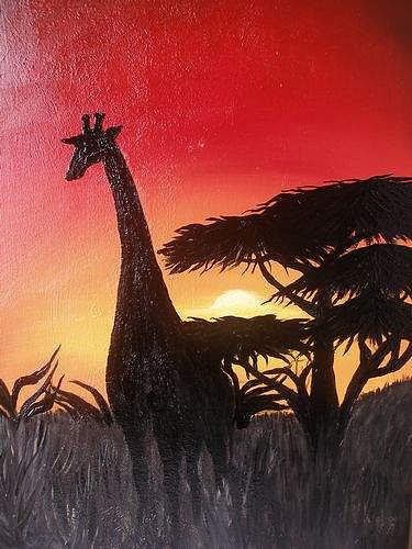 African Sunset One Painting by James Dunbar