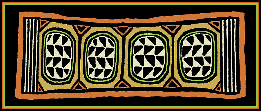 African Tribal Textile Digital Art by Vagabond Folk Art - Virginia Vivier