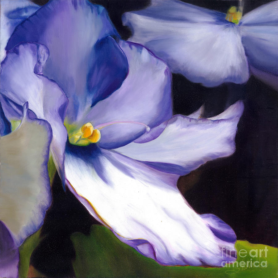African Violet Loveliness Painting by Sherri Dauphinais