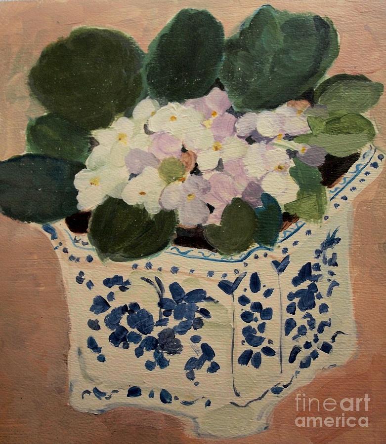 African Violets Painting by Nancy Kane Chapman