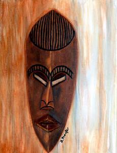 African Warrior Painting by Donna Proctor