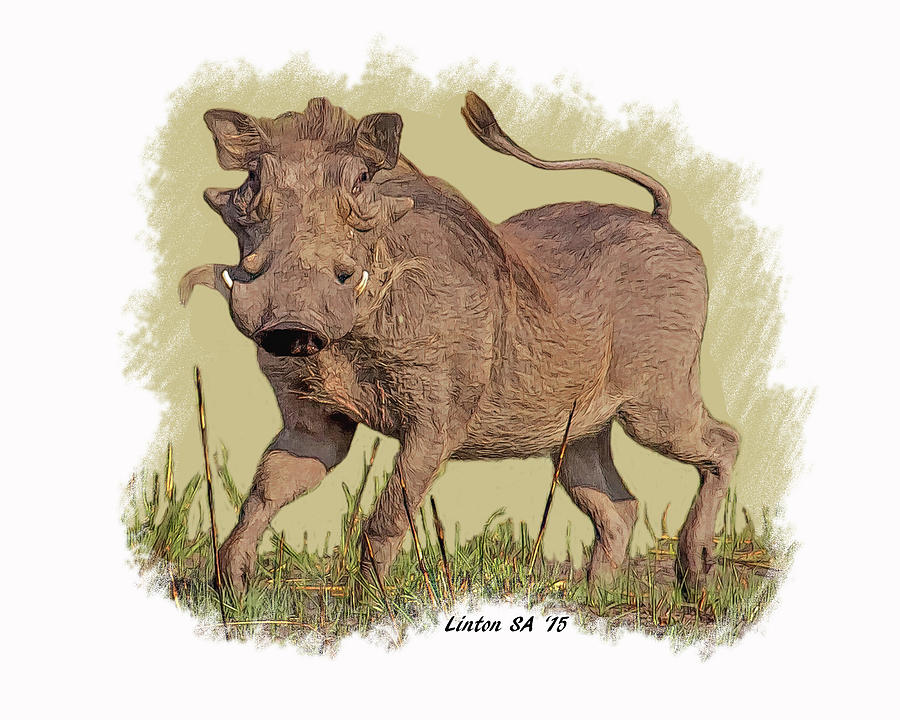 African Warthog Digital Art by Larry Linton